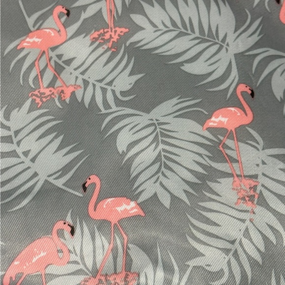 Pop Up Circular Gray and Pink Flamingo print Bag Set - Picture 2 of 8